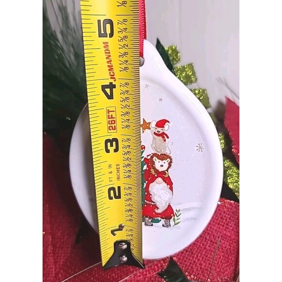 NWT Ganz Gnome Porcupine  Mouse Christmas Tree Ceramic Oval Ornament Farmhouse - Picture 4 of 6